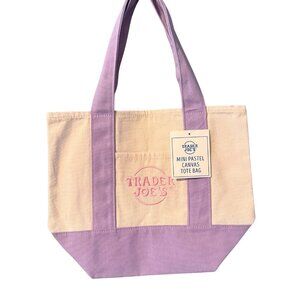 NWT Trader Joe’s Mini Pastel Canvas Tote – Lavender